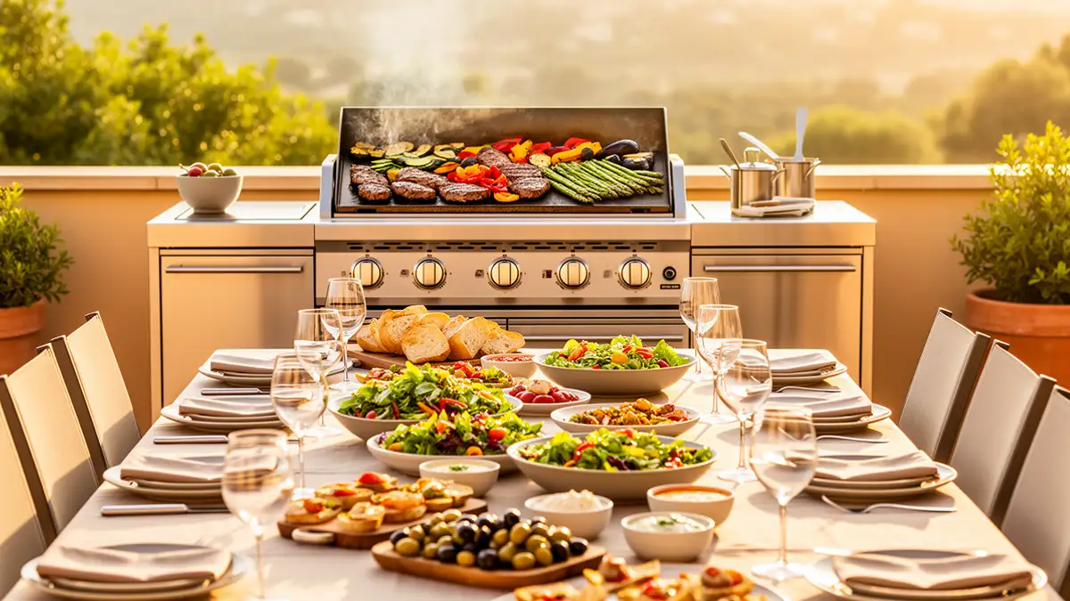 Menu barbecue complet pour 10 personnes avec entrées grillades et desserts