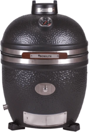 Kamado Monolith Avantgarde.55 en céramique anthracite, grille de 44 cm, thermomètre de couvercle et cerclage inox