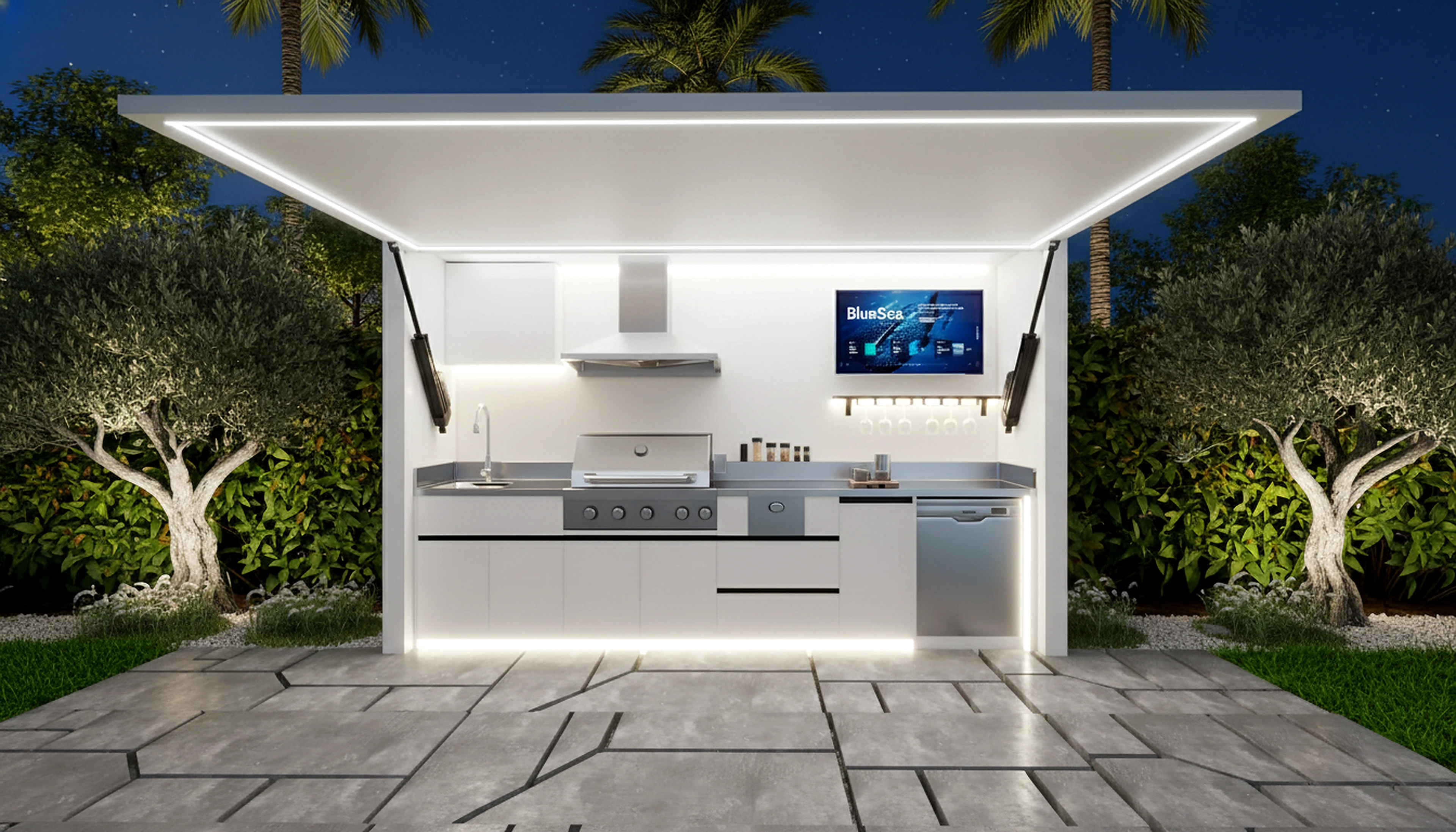 Pod cuisine extérieure BarbecueZone éclairage LED nuit